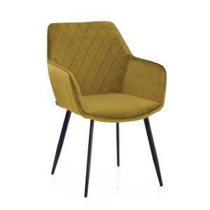 HOMEDE Designová židle Vialli hořčicová, velikost 60x42x84