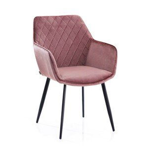 HOMEDE Designová židle Vialli pudrově růžová, velikost 60x42x84