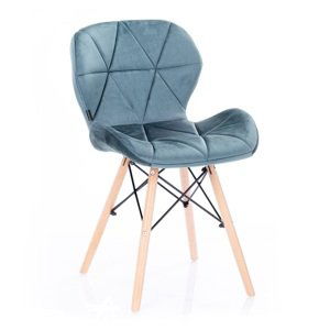 HOMEDE Designová židle Silla ocelově modrá, velikost 55x42x78
