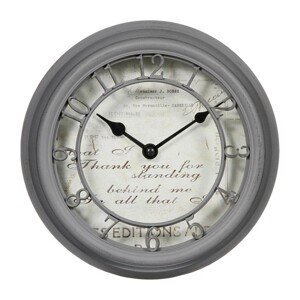 DekorStyle Nástěnné hodiny Romance 22 cm šedé