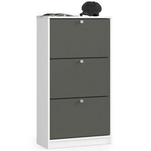 Ak furniture Výklopný botník Luso III 60 cm bílý/šedý