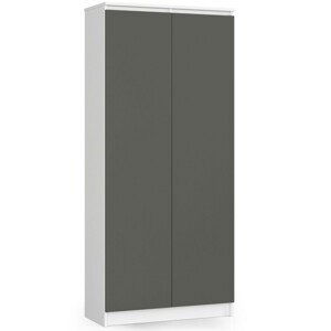 Ak furniture Knihovna/šatní skříň R 80 cm CLP bílá/grafitová