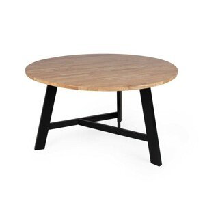Hector Jídelní kulatý kaučukový stůl Cesar 140x76 cm hnědý/černý