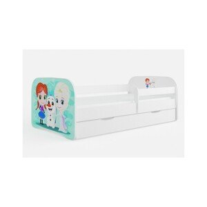 Kocot kids Dětská postel Babydreams Ledové království bílá, varianta 70x140, se šuplíky, bez matrace