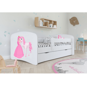 Kocot kids Dětská postel Babydreams princezna a poník bílá, varianta 70x140, se šuplíky, bez matrace