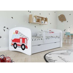 Kocot kids Dětská postel Babydreams hasičské auto bílá, varianta 80x160, bez šuplíků, bez matrace