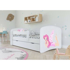 Kocot kids Dětská postel Babydreams víla s křídly bílá, varianta 80x180, se šuplíky, bez matrace