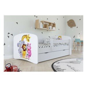 Kocot kids Dětská postel Babydreams ZOO bílá, varianta 70x140, bez šuplíků, s matrací