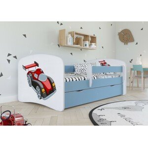 Kocot kids Dětská postel Babydreams závodní auto modrá, varianta 80x180, bez šuplíků, bez matrace