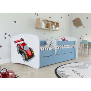 Kocot kids Dětská postel Babydreams závodní auto modrá, varianta 80x160, bez šuplíků, s matrací
