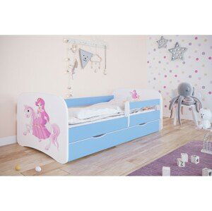 Kocot kids Dětská postel Babydreams princezna na koni modrá, varianta 80x180, bez šuplíků, s matrací