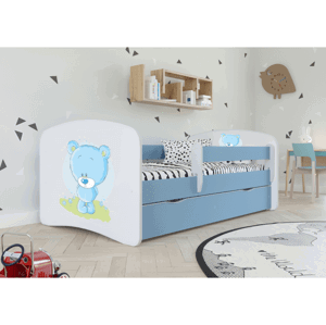 Kocot kids Dětská postel Babydreams medvídek modrá, varianta 80x160, bez šuplíků, bez matrace