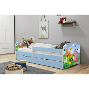 Kocot kids Dětská postel Babydreams safari modrá, varianta 80x160, se šuplíky, bez matrace