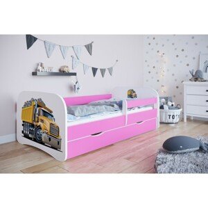 Kocot kids Dětská postel Babydreams tatra růžová, varianta 70x140, se šuplíky, bez matrace