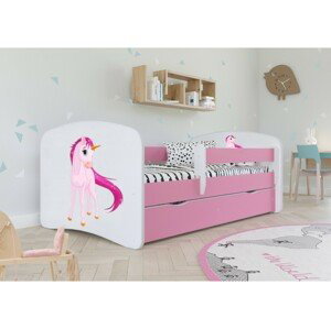 Kocot kids Dětská postel Babydreams jednorožec růžová, varianta 70x140, bez šuplíků, s matrací