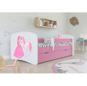 Kocot kids Dětská postel Babydreams princezna a poník růžová, varianta 80x180, bez šuplíků, bez matrace