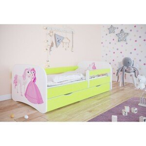 Kocot kids Dětská postel Babydreams princezna a poník zelená, varianta 70x140, bez šuplíků, bez matrace