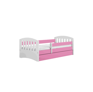Kocot kids Dětská postel Classic I růžová, varianta 80x140, se šuplíky, bez matrace