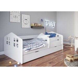 Kocot kids Dětská postel Kacper bílá, varianta 80x160, bez šuplíků, s matrací