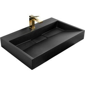 Konglomerátové umyvadlo REA GOYA BLACK MAT 70CM