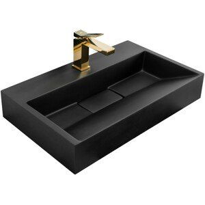 Konglomerátové umyvadlo REA GOYA BLACK MAT 60CM