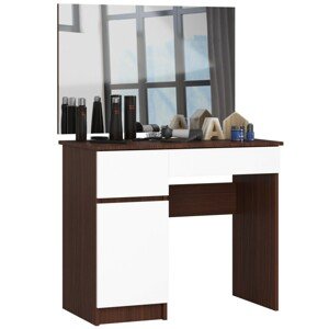 Ak furniture Kosmetický stolek se zrcadlem P-2/SL I dub wenge / bilý levý