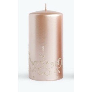 Mondex Vysoká svíčka Tiffany 18 cm růžovězlatá