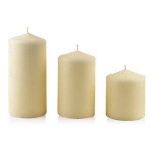 Mondex Vysoká svíčka Classic Candles 18 cm krémová