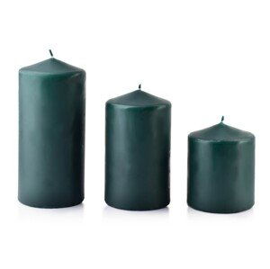 Mondex Vysoká svíčka Classic Candles 18 cm zelená