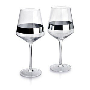 Affekdesign Sada dvou sklenic na víno Mirella 580ml čirá/stříbrná