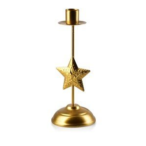 Mondex Vánoční svícen Bron SANTA LILA 20,5 cm hvězda zlatý
