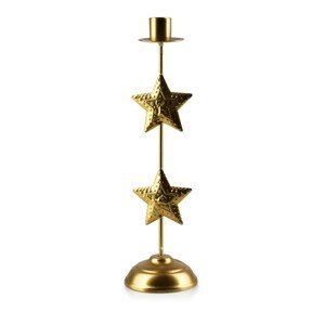 Mondex Vánoční svícen Bron SANTA LILA 29,5 cm hvězda zlatý