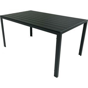 Kontrast Zahradní kovový stůl ALLEN 150 x 90 x 74 cm šedý/černý