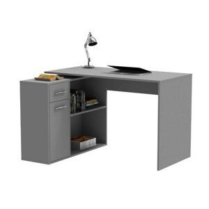 Dekorado Rohový psací stůl SOLO šedý antracit