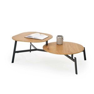 HALMAR Konferenční stolek ZIGGY 120 cm zlatý dub/černý