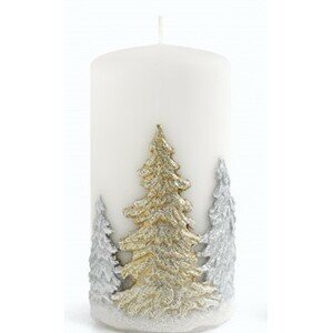 Mondex Dekorativní svíčka Winter Trees I bílá