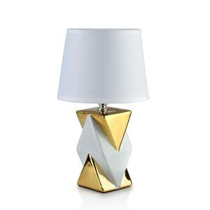 Mondex Stolní lampa LUNA TRIANGLE GOLD h31x8.5cm bílozlatá
