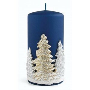 Mondex Dekorativní svíčka Winter Trees I modrá