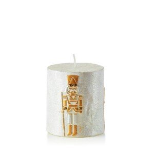 Mondex Malá svíčka Figur 8 cm bílá/zlatá