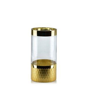 Mondex Skleněná váza Serenite 19,5 cm čirá/zlatá