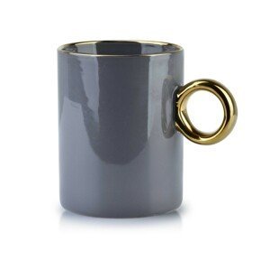 Affekdesign Porcelánový hrnek GRACE 420 ml zlatý/šedý