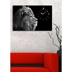 Wallity Dekorativní nástěnné hodiny Lion černobílé