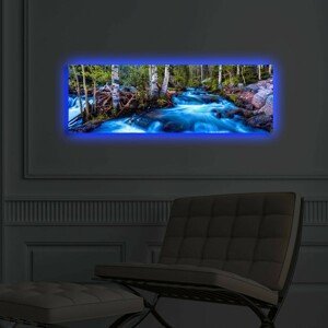 Wallity Obraz s LED osvětlením KRAJINA S POTOKEM 38 30 x 90 cm