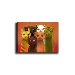 Wallity Obraz na plátně Cat family 50x70 cm