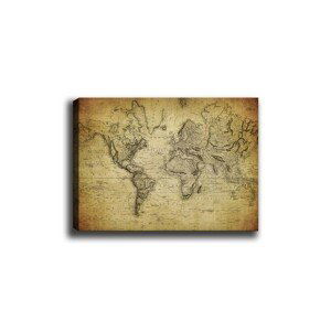 Wallity Obraz MAP OF THE CONTINENTS 70 x 100 cm