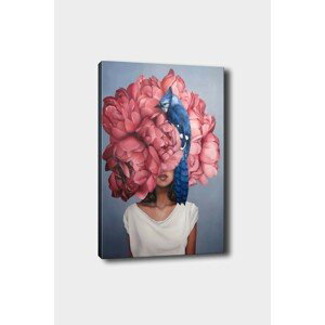 Wallity Obraz WOMAN WITH PEONY 50x70 cm růžový