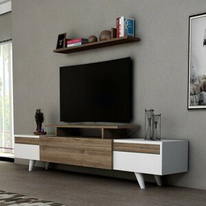 Kalune Design TV stolek MIRAY 180 cm ořech/bílý