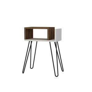 Kalune Design Odkládací stolek Kristal bílý/hnědý