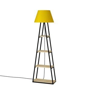 Kalune Design Stojací lampa Pal III 165 cm dub/žlutá