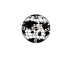 Wallity Dekorativní nástěnné hodiny Globe 50 cm černé